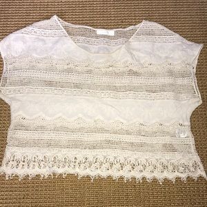 Millau LF Cream/Off-White Knit Crop Top